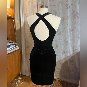 VTG - Black Openback Halter Dress - 6